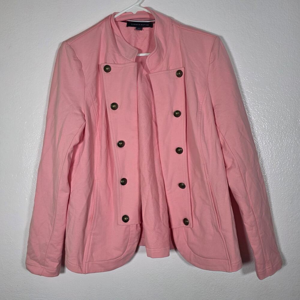 Tommy Hilfiger Pink Military Blazer Jacket Double Breasted Women's L